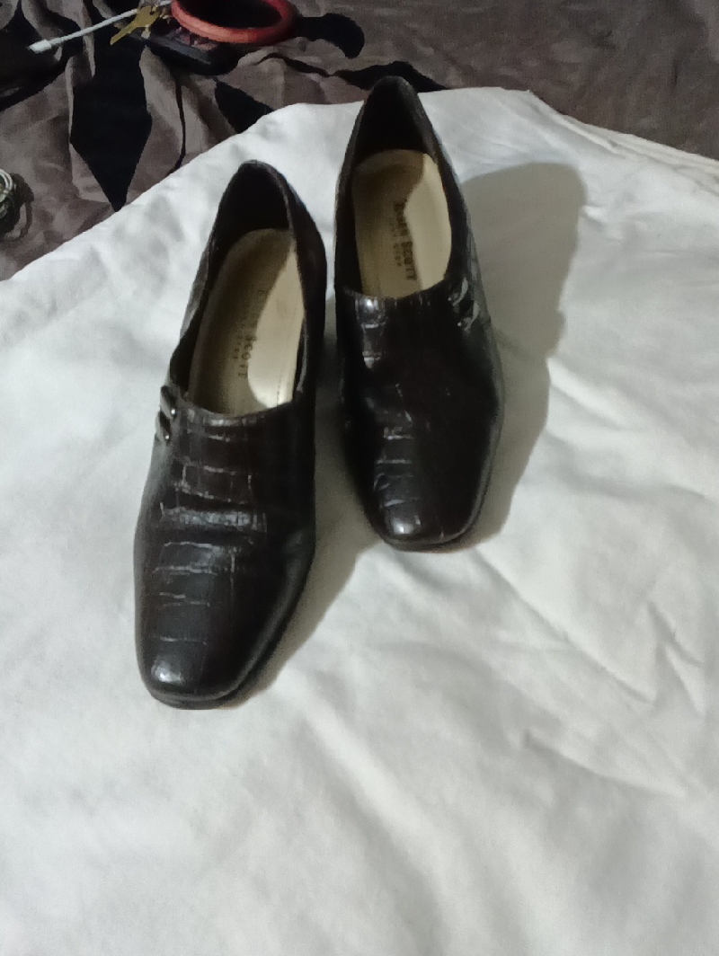 Karen Scott Dark Brown Croc-Embossed Slip-On Loafers